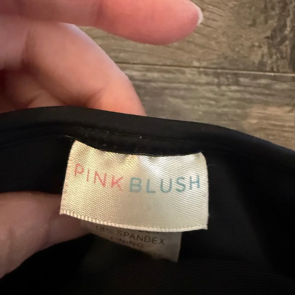 PinkBlush Maternity Ruffle Off The Shoulder One Piece Swimsuit Black Small